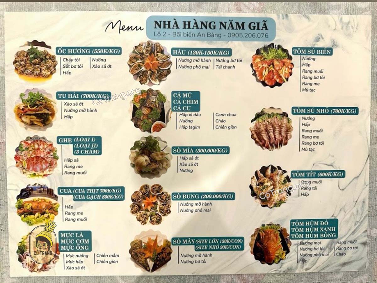 Nhà Hàng Hải Sản Năm Giã An Bàng – “Đại Dương Trên Mâm” Ngay Bên Bờ Biển Hội An